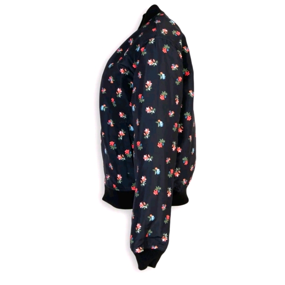 RRP €180 Designer KENGSTAR Bomber Jacket US2 XS Black Floral Pattern Full Zip - Picture 5 of 7